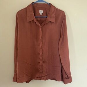 a new day Women's Terracotta Button-Down Shirt
